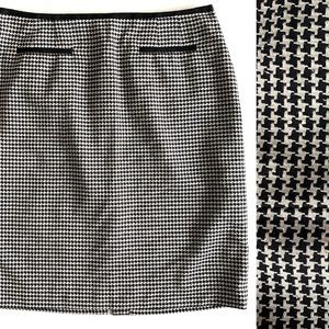 Talbots Houndstooth Wool Silk Blend Pencil Skirt